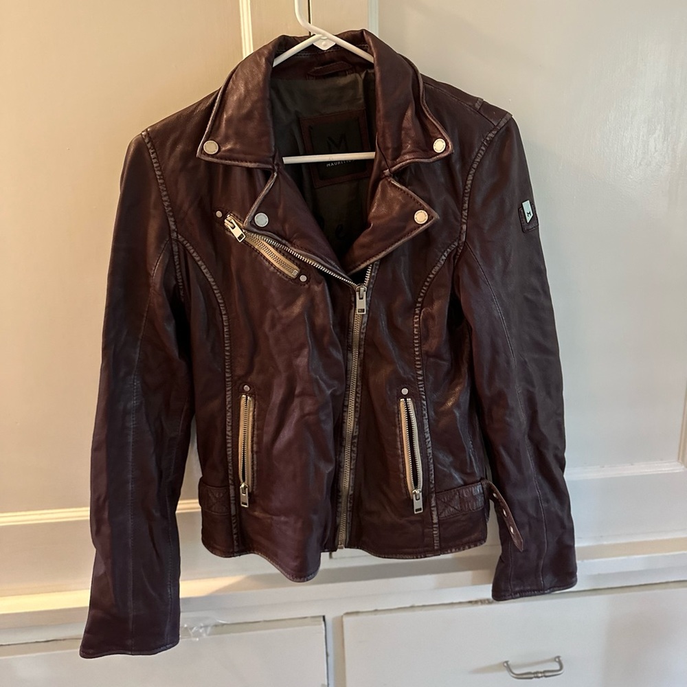 Distressed faux Leather jacket